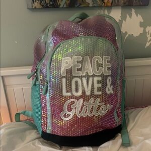 Sequin Kids Backpack - Pink and Green